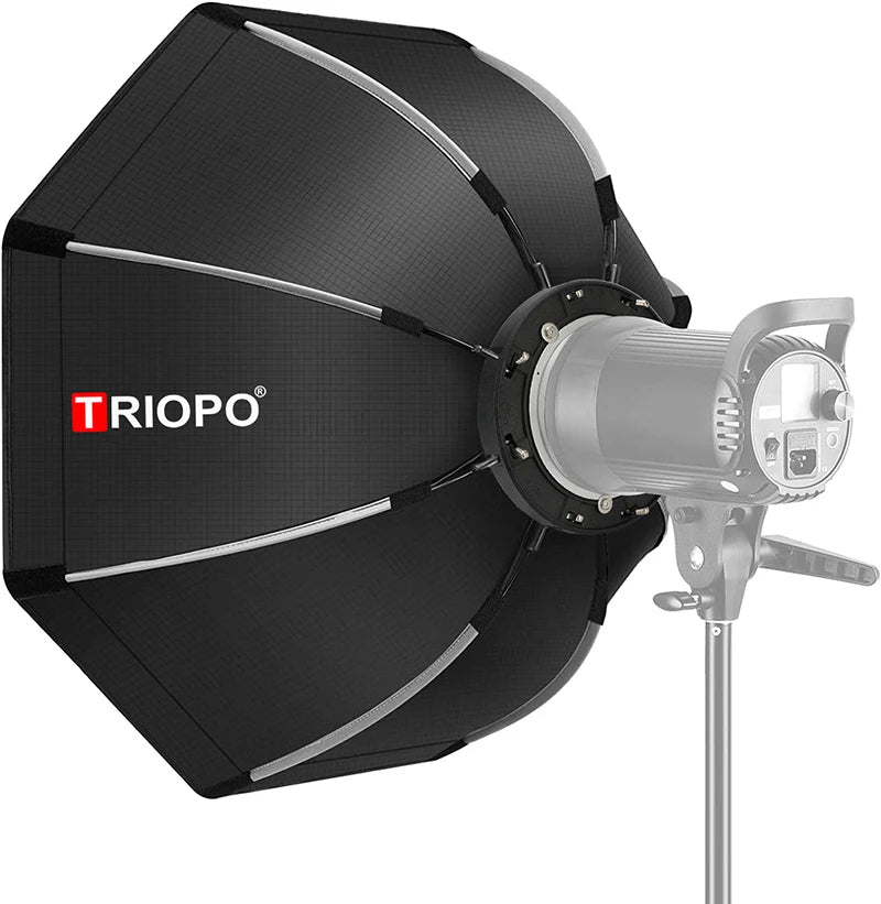 TRIOPO K90 – Softbox com Grelha e Montagem Bowens para luz contínua e Flash TRIOPO K90 – Softbox com Grelha e Montagem Bowens para luz contínua e Flash